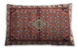 Traditional Classic Rectangular Brown Red Lumbar Throw Pillow, 13 inch by 19 inch, lbtr429