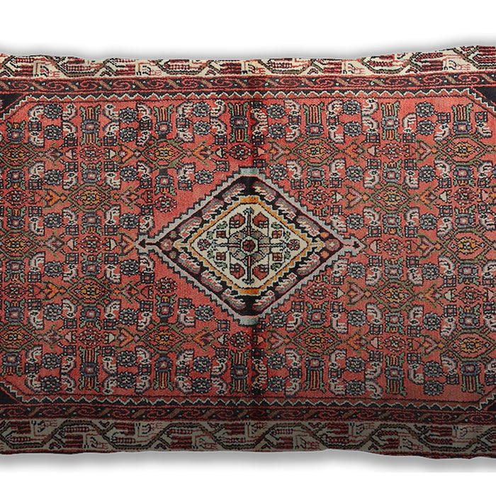 Traditional Classic Rectangular Brown Red Lumbar Throw Pillow, 13 inch by 19 inch, lbtr429