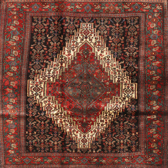 Square Traditional Sienna Brown Persian Rug, tr42