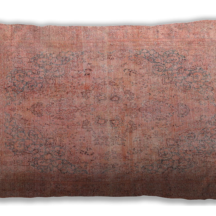 Traditional Classic Rectangular Light Salmon Rose Pink Lumbar Throw Pillow, 13 inch by 19 inch, lbtr4301