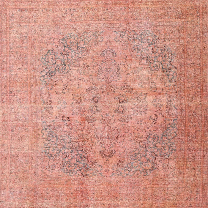 Square Traditional Light Salmon Rose Pink Persian Rug, tr4301
