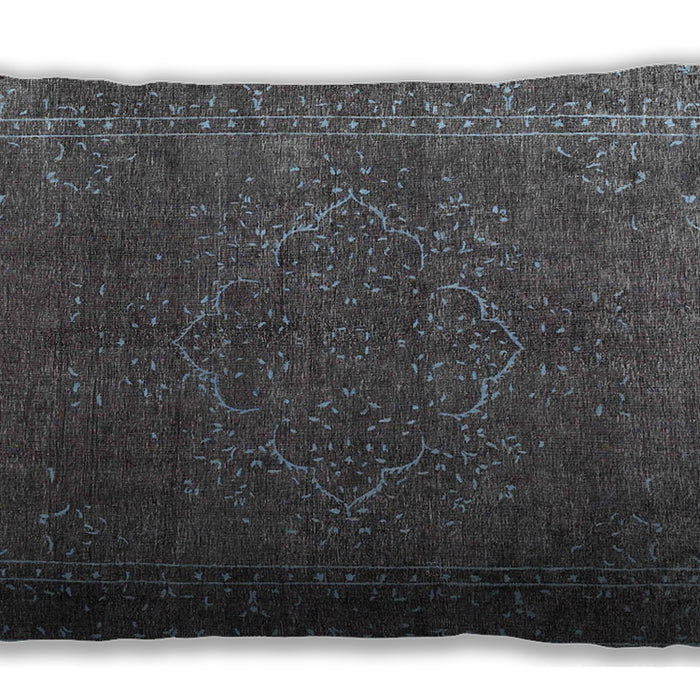 Traditional Classic Rectangular Black Lumbar Throw Pillow, 13 inch by 19 inch, lbtr4304