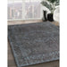 Machine Washable Traditional Black Rug in a Family Room, wshtr4304