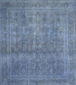 Machine Washable Traditional Azure Blue Rug, wshtr4305