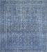 Machine Washable Traditional Azure Blue Rug, wshtr4305