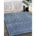 Traditional Azure Blue Persian Rug in Family Room, tr4305