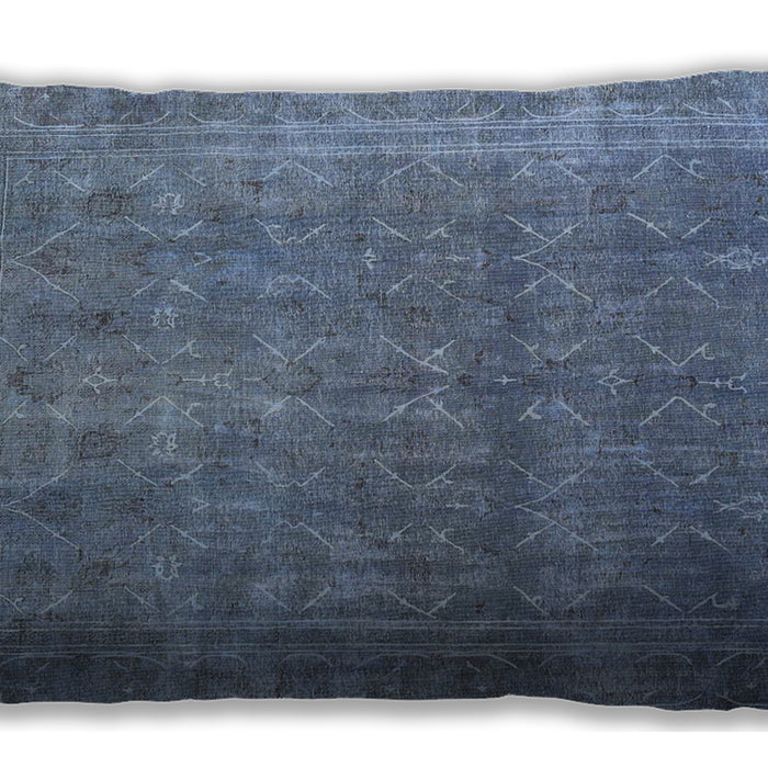 Traditional Classic Rectangular Azure Blue Lumbar Throw Pillow, 13 inch by 19 inch, lbtr4305