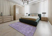 Traditional French Lilac Purple Persian Rug in a Bedroom, tr4307