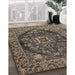Traditional Mocha Brown Persian Rug in Family Room, tr4308
