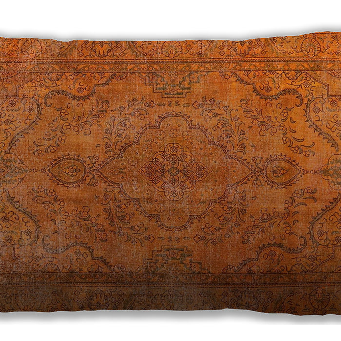 Traditional Classic Rectangular Orange Red Orange Lumbar Throw Pillow, 13 inch by 19 inch, lbtr4309