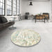 Round Traditional Tan Brown Persian Rug in a Office, tr4310