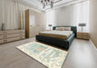 Machine Washable Traditional Gold Rug in a Bedroom, wshtr4311