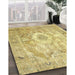 Traditional Chrome Gold Yellow Persian Rug in Family Room, tr4312