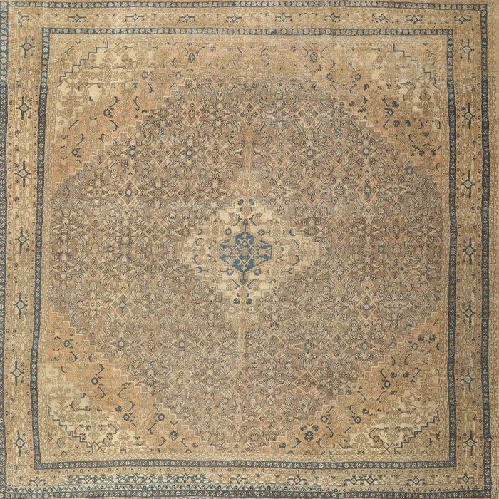 Round Machine Washable Traditional Brown Rug, wshtr4314