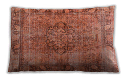 Traditional Classic Rectangular Coral Orange Lumbar Throw Pillow, 13 inch by 19 inch, lbtr4315
