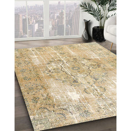Machine Washable Traditional Brown Gold Rug in a Family Room, wshtr4316