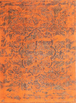 Machine Washable Traditional Orange Red Rug, wshtr4319