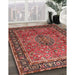 Machine Washable Traditional Copper Red Pink Rug in a Family Room, wshtr431