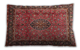 Traditional Classic Rectangular Copper Red Pink Lumbar Throw Pillow, 13 inch by 19 inch, lbtr431