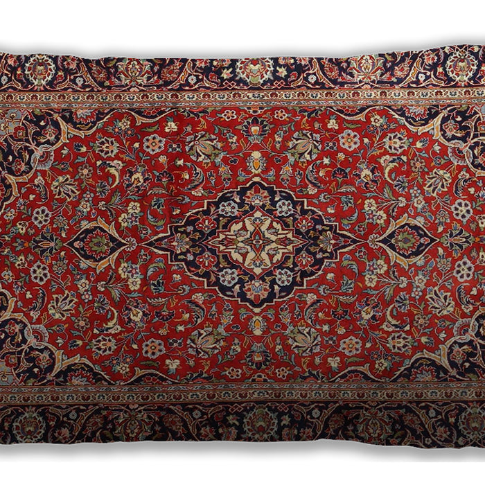 Traditional Classic Rectangular Saffron Red Lumbar Throw Pillow, 13 inch by 19 inch, lbtr4326