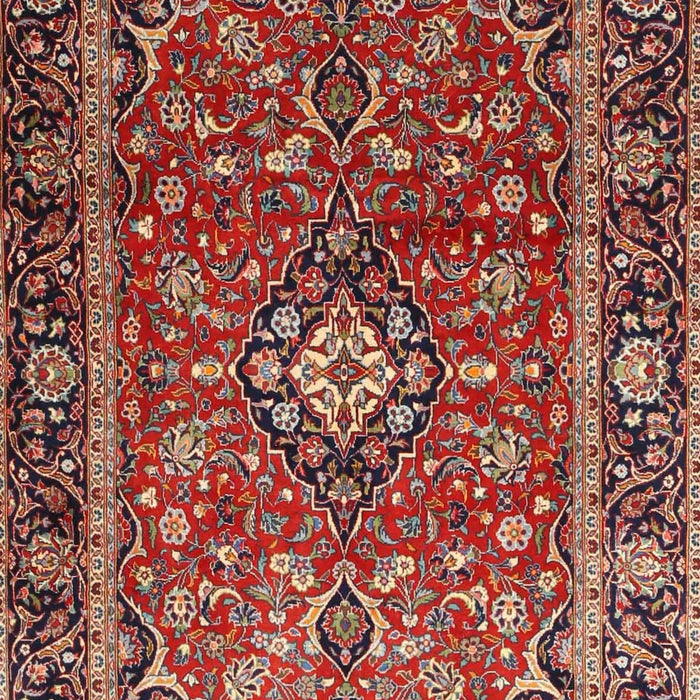 Traditional Saffron Red Medallion Rug, tr4326