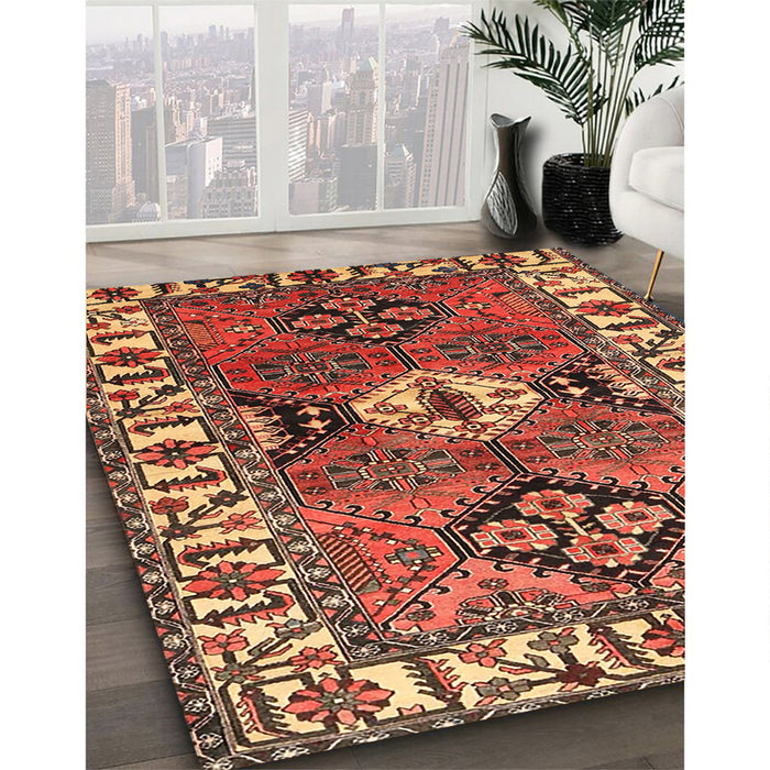 Traditional Red Persian Rug in Family Room, tr4327