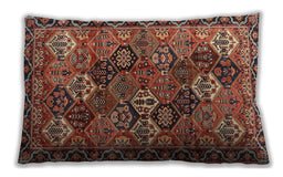 Traditional Classic Rectangular Saffron Red Lumbar Throw Pillow, 13 inch by 19 inch, lbtr4328