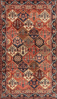 Machine Washable Traditional Saffron Red Rug, wshtr4328