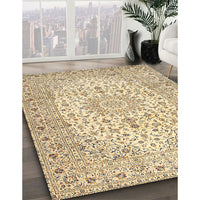 Traditional Sun Yellow Medallion Rug, tr4329