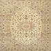 Square Traditional Sun Yellow Medallion Rug, tr4329