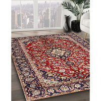 Traditional Saffron Red Medallion Rug, tr4331