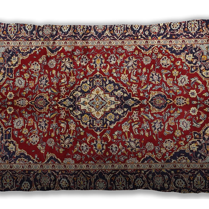 Traditional Classic Rectangular Saffron Red Lumbar Throw Pillow, 13 inch by 19 inch, lbtr4331