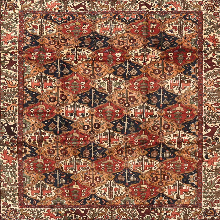Square Traditional Saffron Red Persian Rug, tr4332