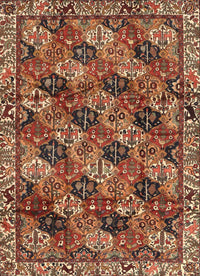 Machine Washable Traditional Saffron Red Rug, wshtr4332