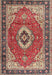 Machine Washable Traditional Fire Brick Red Rug, wshtr4333