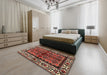 Traditional Saffron Red Persian Rug in a Bedroom, tr4335