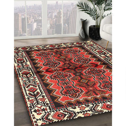 Traditional Saffron Red Persian Rug in Family Room, tr4335