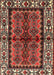 Machine Washable Traditional Saffron Red Rug, wshtr4335