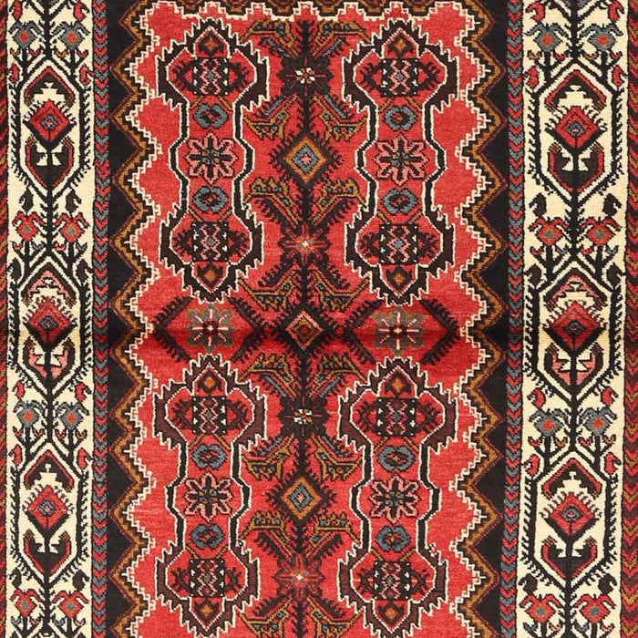 Machine Washable Traditional Saffron Red Rug, wshtr4335