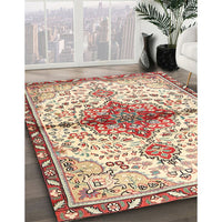 Traditional Khaki Gold Persian Rug, tr4339