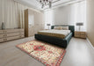 Traditional Khaki Gold Persian Rug in a Bedroom, tr4339