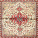 Square Traditional Khaki Gold Persian Rug, tr4339