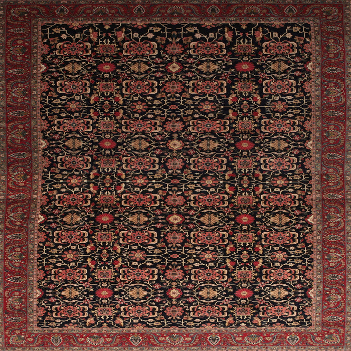 Square Traditional Sienna Brown Persian Rug, tr433