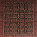 Round Machine Washable Traditional Sienna Brown Rug, wshtr433