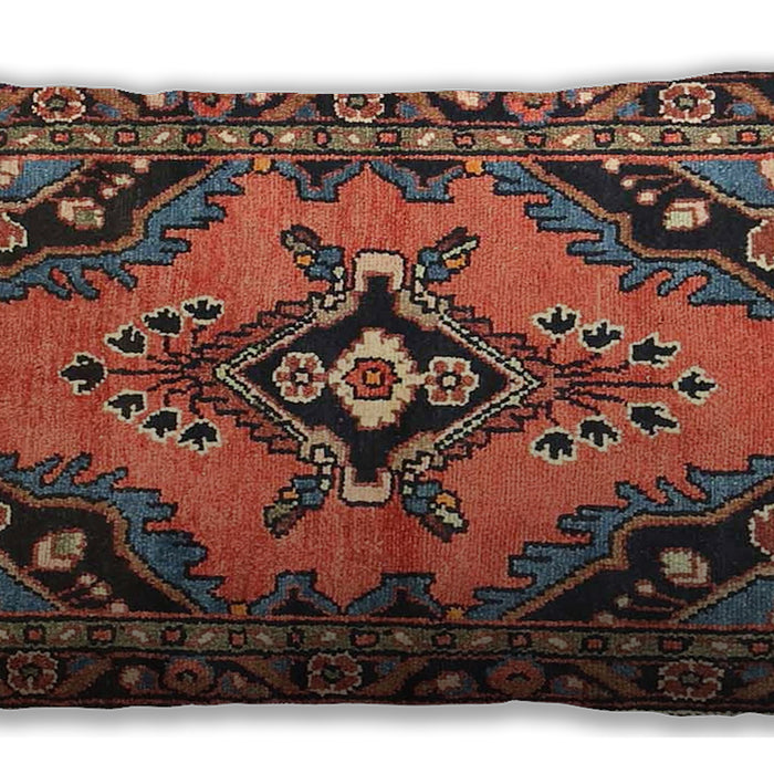 Traditional Classic Rectangular Orange Salmon Pink Lumbar Throw Pillow, 13 inch by 19 inch, lbtr4341