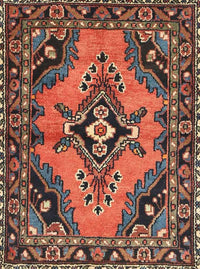 Machine Washable Traditional Orange Salmon Pink Rug, wshtr4341