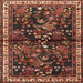 Round Machine Washable Traditional Gold Brown Rug, wshtr4342