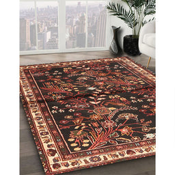 Traditional Gold Brown Persian Rug in Family Room, tr4342