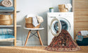 Machine Washable Traditional Gold Brown Rug in a Washing Machine, wshtr4342