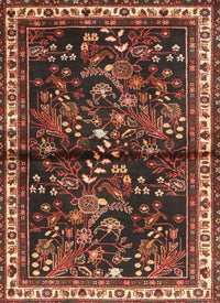 Machine Washable Traditional Gold Brown Rug, wshtr4342